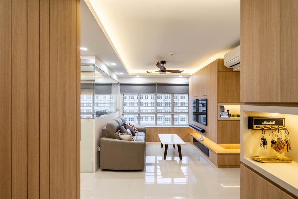 Contemporary, HDB, Living Room, Tampines Greenbloom, Interior Designer, Design 4 Space, Minimalist