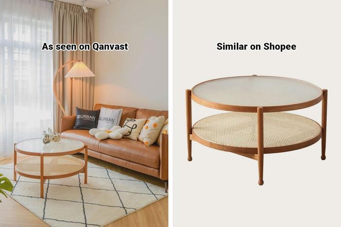 Shopee Home Qanvast&#39;s Picks Scandinavian Rattan Glass Coffee Table