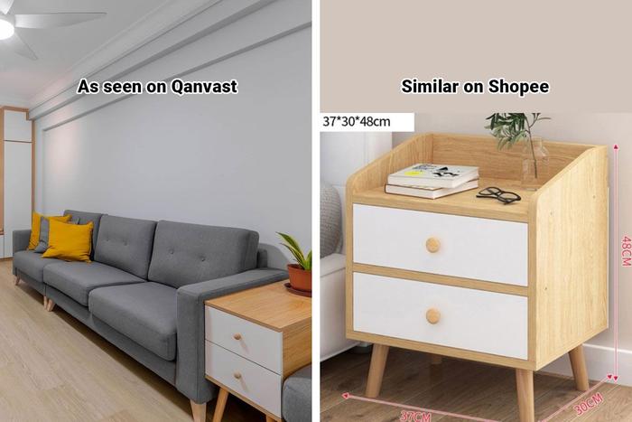 Shopee Home Qanvast&#39;s Picks Scandinavian Bedside Table