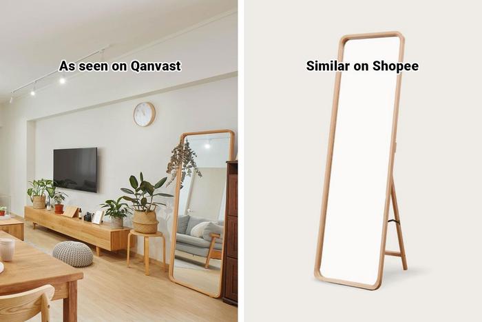Shopee Home Qanvast&#39;s Picks Scandinavian Wooden Standing Mirror