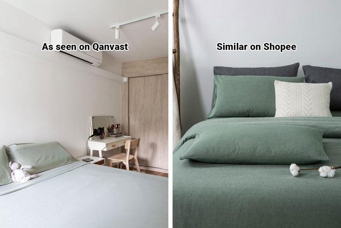 Shopee Home Qanvast&#39;s Picks Scandinavian Sage Green Bedsheets