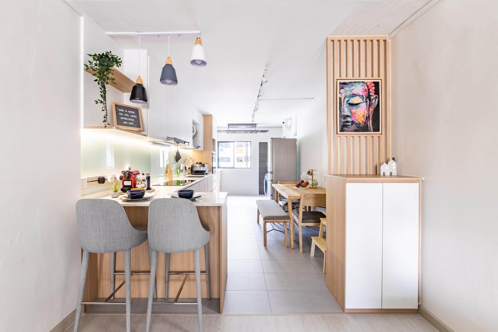 Scandinavian, HDB, Kitchen, Ang Mo Kio Avenue 3, Interior Designer, Livspace