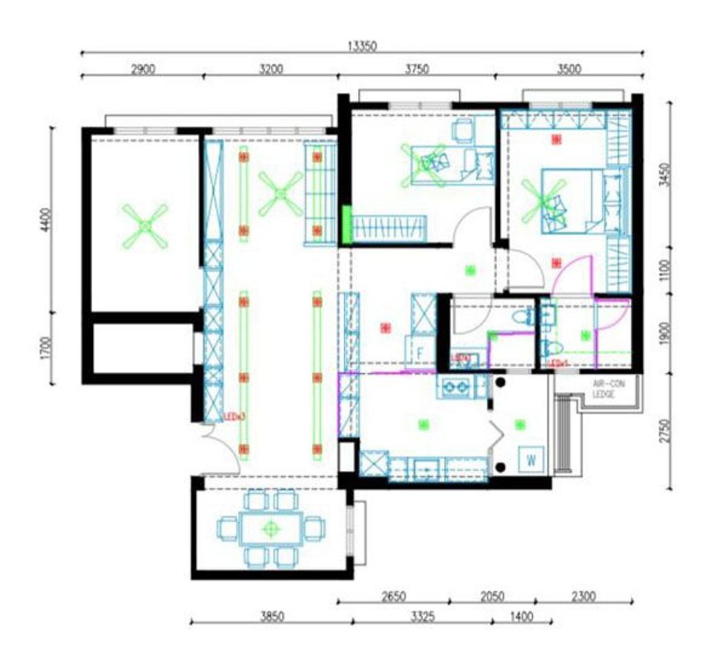 Contemporary, HDB, Northshore Drive, Interior Designer, Ataz Haus Interior Design, 5 Room Hdb Floorplan, Space Planning, Final Floorplan