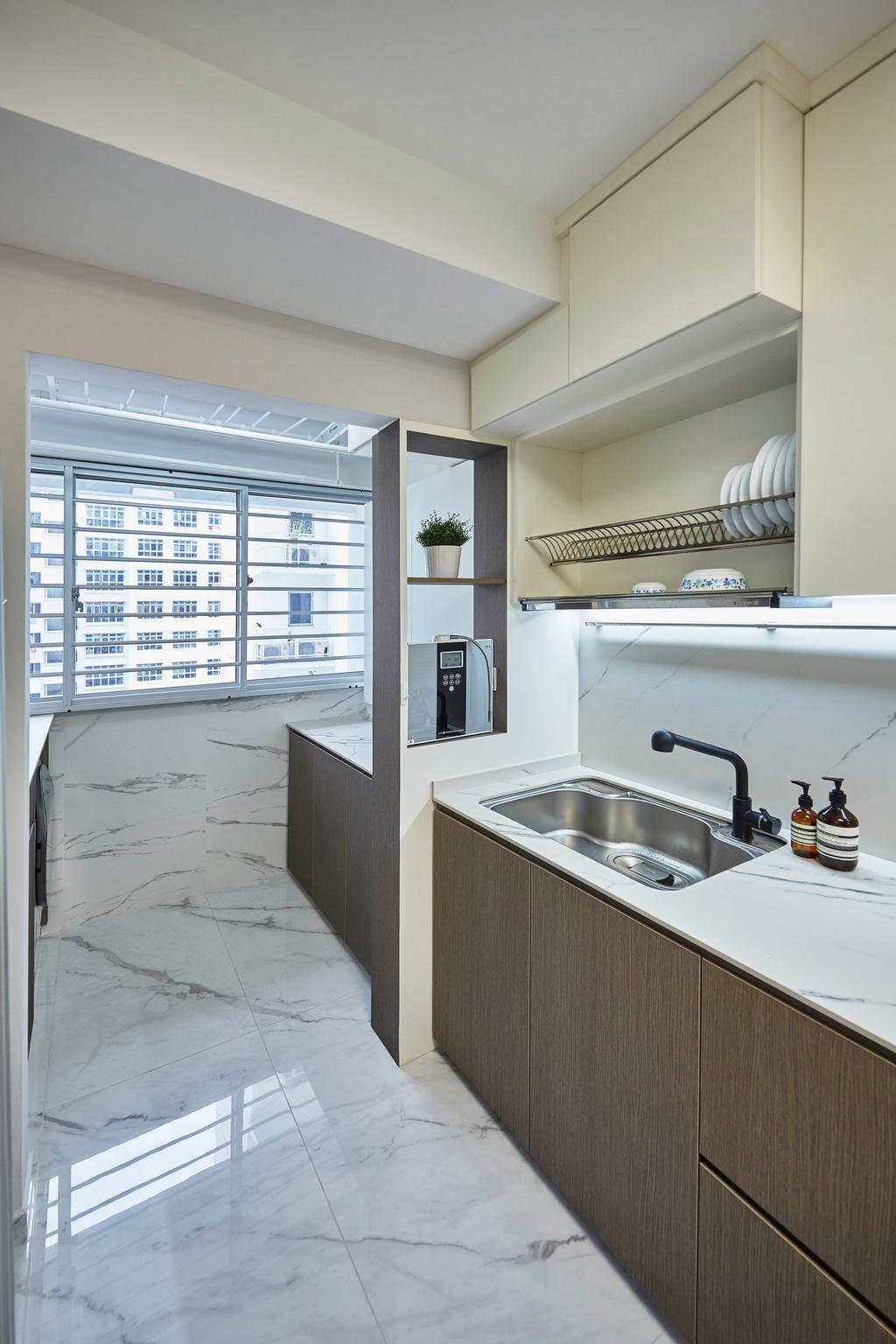 Transitional, HDB, Kitchen, Anchorvale Road, Interior Designer, Ultra Space Design, Contemporary