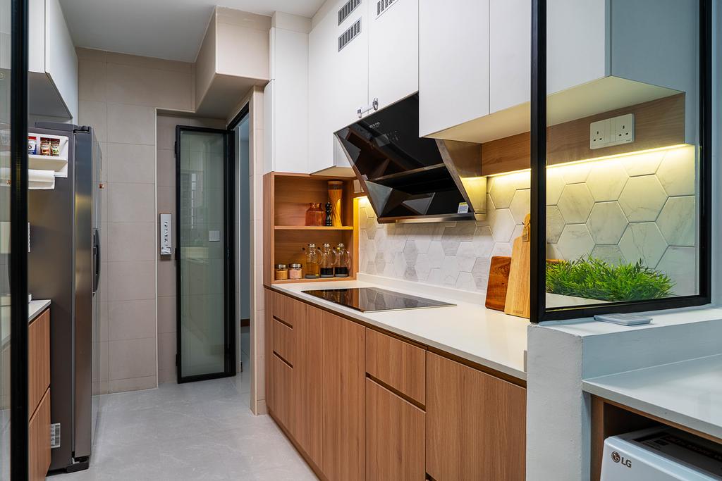 Contemporary, HDB, Kitchen, Anchorvale Crescent, Interior Designer, Luxurious Design
