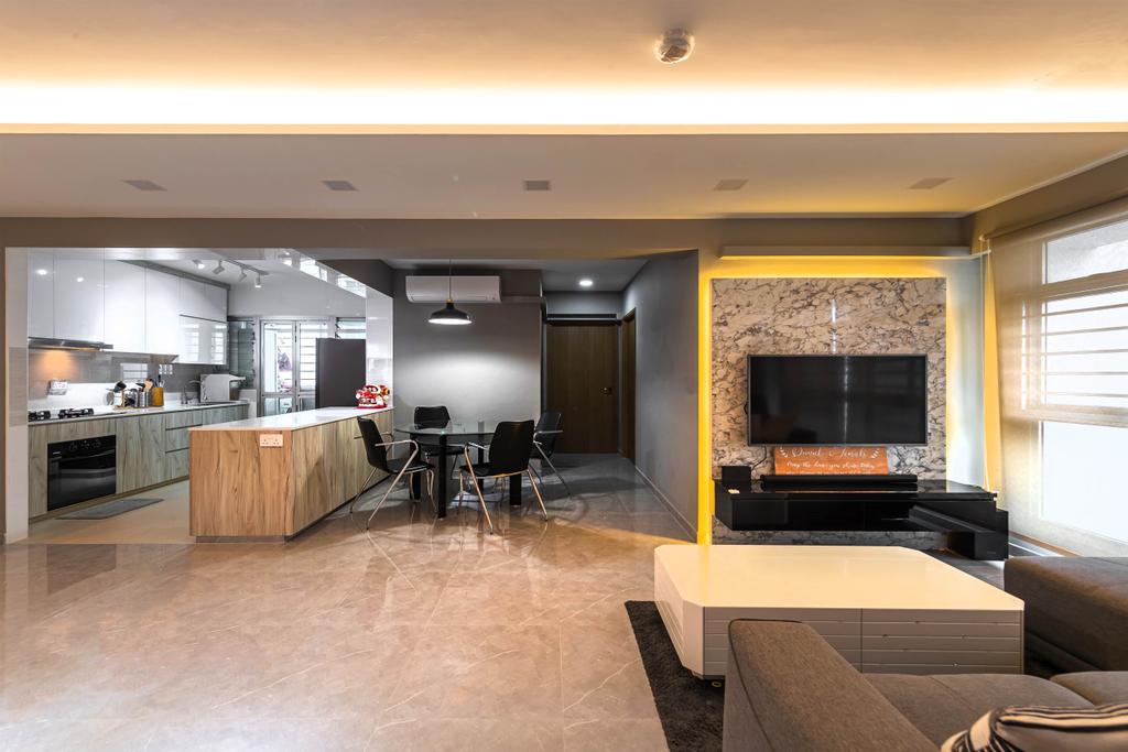 Contemporary, HDB, Living Room, Northshore Drive, Interior Designer, LOME Interior