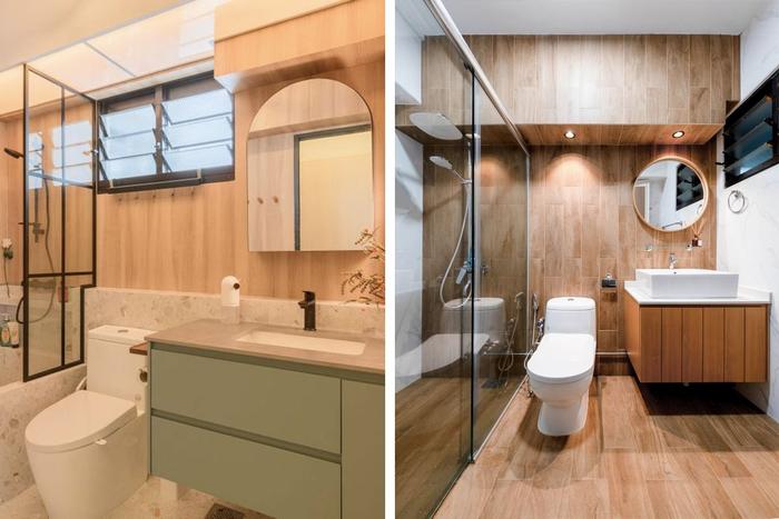 wood bathroom HDB flat renovation