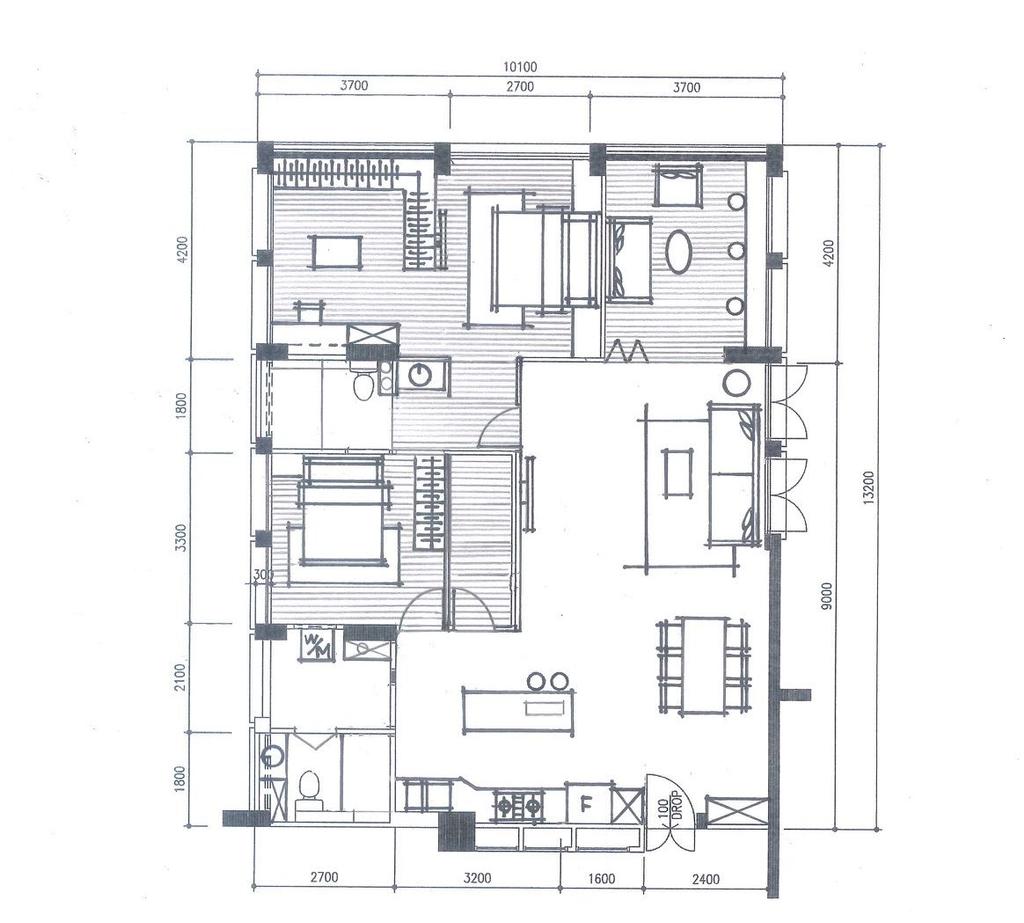 Contemporary, HDB, Circuit Road, Interior Designer, i-Chapter, 5 Room Hdb Floorplan, 5 Room Improved Corridor End, Space Planning, Final Floorplan