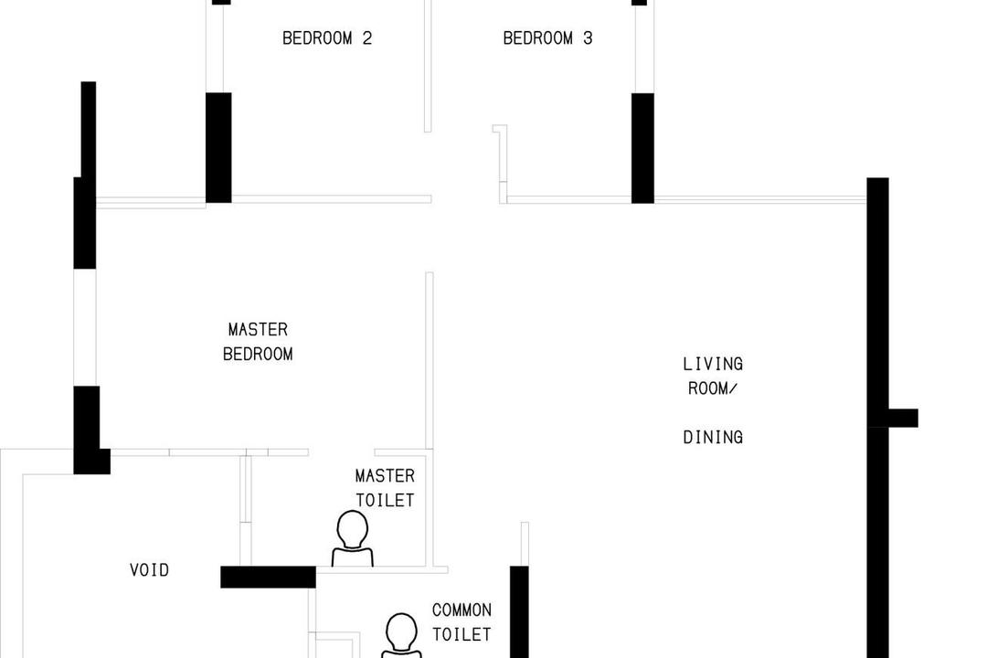 Bukit Batok West Avenue 5, D'Phenomenal, Contemporary, HDB, 5 Room Hdb Floorplan, Space Planning, Before Floorplan