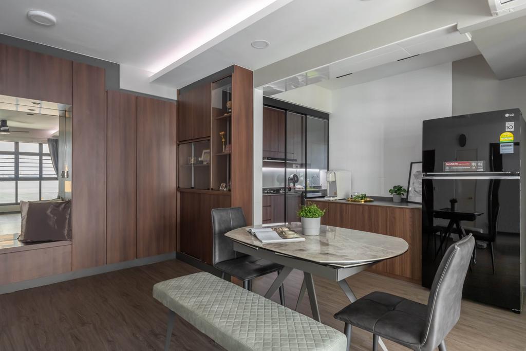 Contemporary, HDB, Dining Room, Northshore Drive, Interior Designer, Yang's Inspiration Design