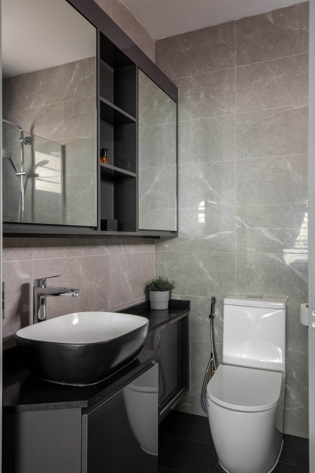 Contemporary, HDB, Bathroom, Northshore Drive, Interior Designer, Yang's Inspiration Design