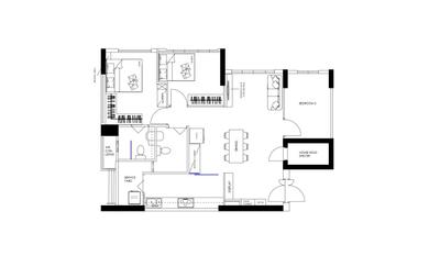Northshore Drive, Yang's Inspiration Design, Contemporary, HDB, 4 Room Hdb Floorplan, 4 Room, Type 1 1 A, Final Floorplan