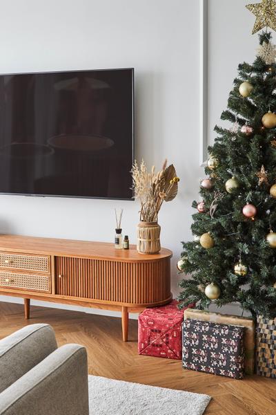 Edgefield Plains, Ascend Design, Minimalist, Scandinavian, Living Room, HDB, Christmas Tree