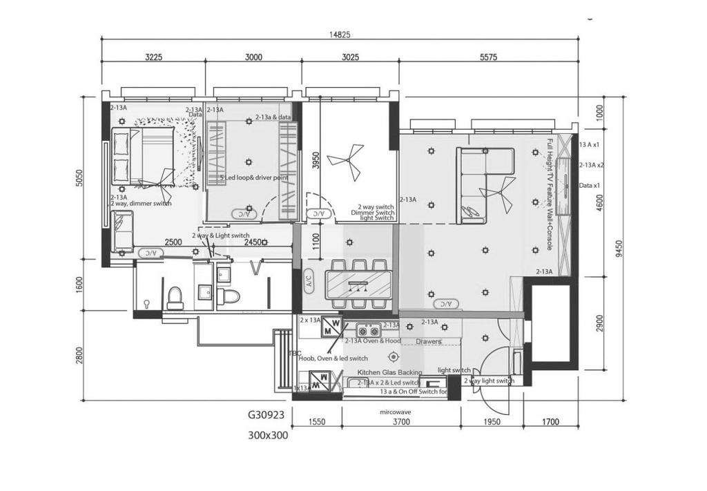 Contemporary, HDB, Yishun Street 51, Interior Designer, Great Oasis Interior Design, 5 Room Hdb Floorplan, 5 Room Apartment, Space Planning, Final Floorplan