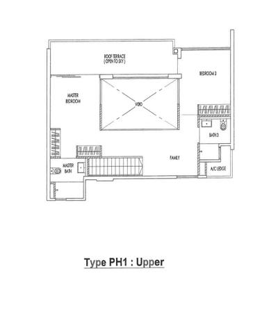 Boathouse Residences, A Blue Cube Design (ABCD), Contemporary, Condo, 3 Bedder Condo Floorplan, Type Ph 1, 2nd Storey, Original Floorplan