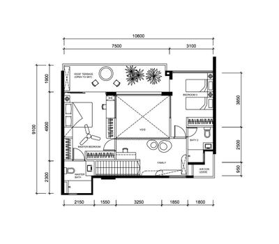 Boathouse Residences, A Blue Cube Design (ABCD), Contemporary, Condo, 3 Bedder Condo Floorplan, Type Ph 1, 2nd Storey, Final Floorplan