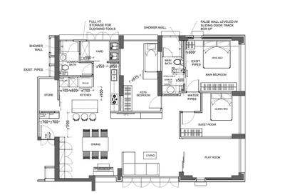Strathmore Avenue, Schemacraft, Contemporary, HDB, 5 Room Hdb Floorplan, 5 Room, Type 5 A, Space Planning, Final Floorplan