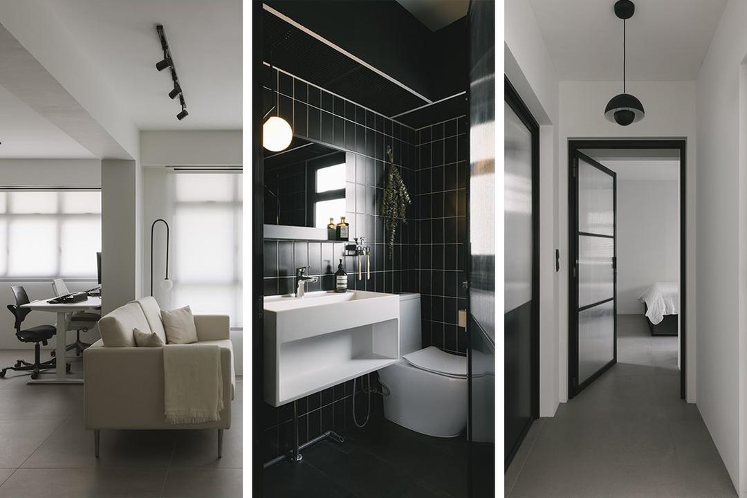 Bidadari 4-room BTO flat renovation black and white 1