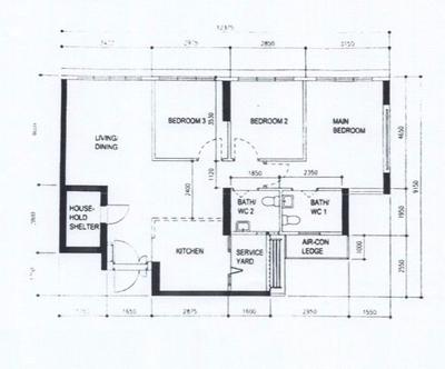 Tampines GreenVerge, Darwin Interior, Contemporary, HDB, 4 Room Hdb Floorplan, 4 Room Apartment, Original Floorplan