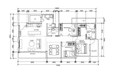 Carpmael Thirty-Eight, Metamorph Design, Contemporary, Condo, 5 Bedder Condo Floorplan, Space Planning, Final Floorplan