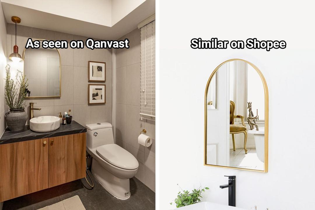 Shopee Home Gold Arched Bathroom Mirror Qanvast