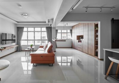 Bedok South Road, MET Interior, Contemporary, Minimalist, Living Room, HDB, Minimalist, Studio Apartment, Open Layout, Display Cabinets