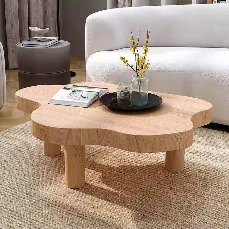 wooden curved coffee table shopee home qanvast
