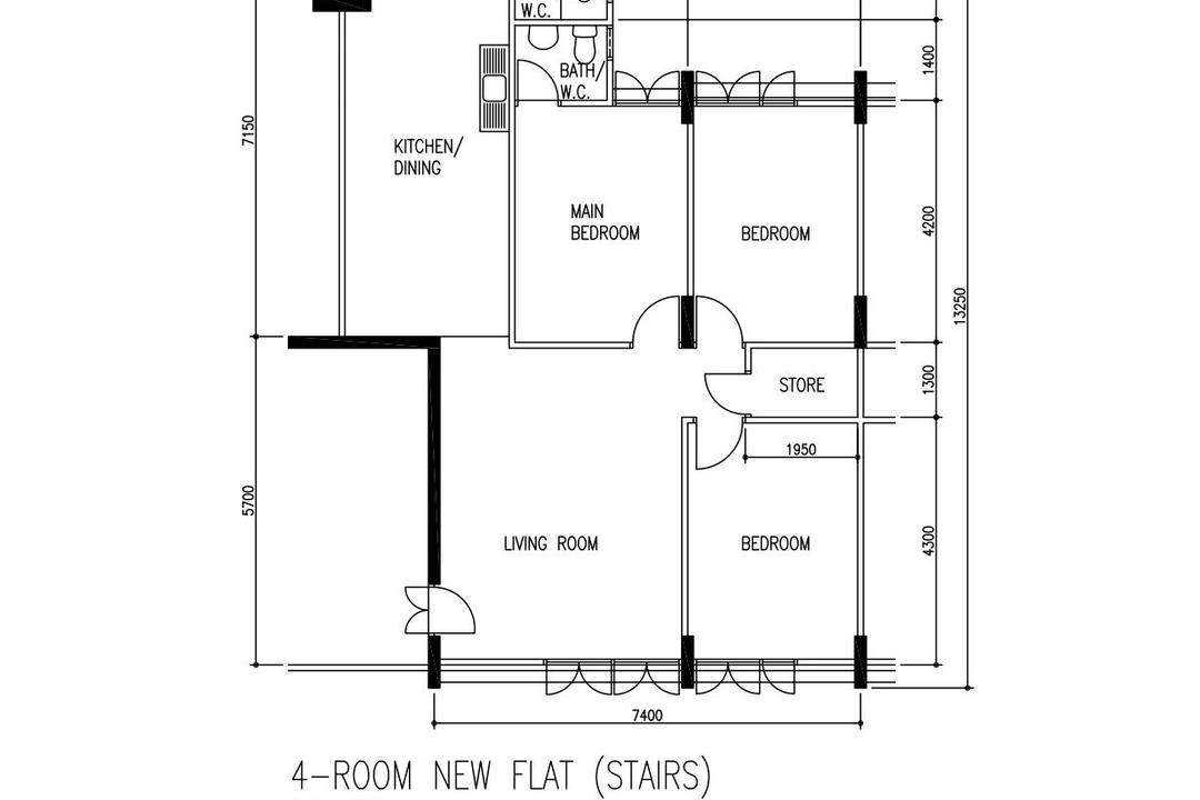 Bedok North Avenue 2, Glamour Concept, Contemporary, HDB, 4 Room Hdb Floorplan, 4 Room New Flat Stairs, Original Floorplan