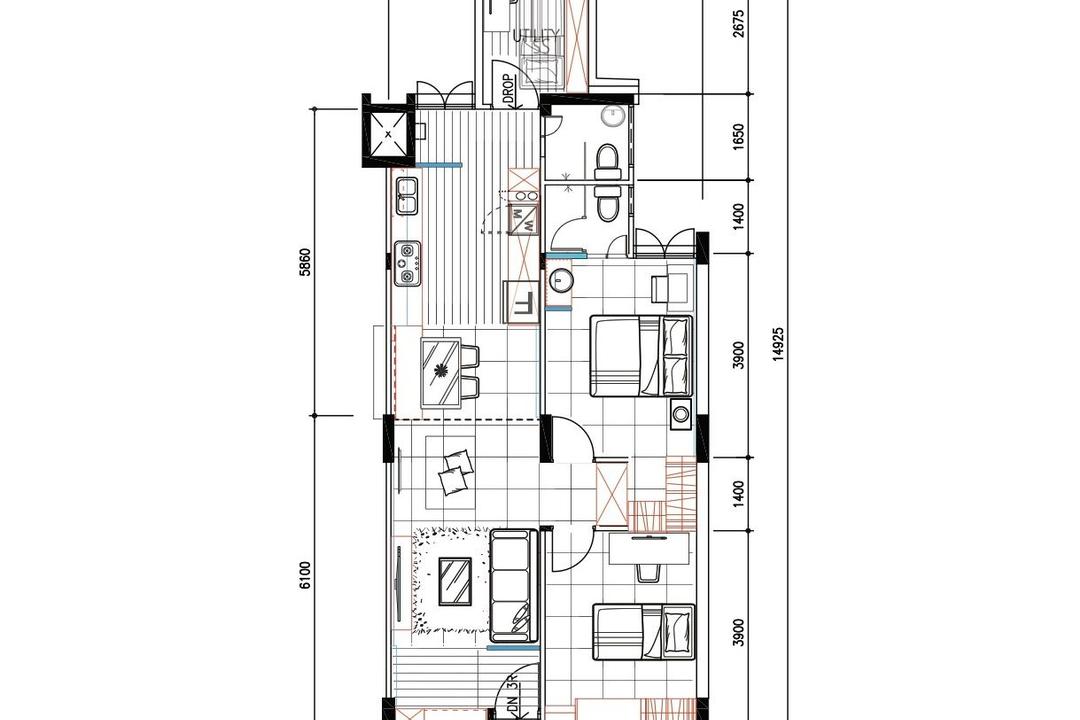 Ang Mo Kio Avenue 3, Stylemyspace, Contemporary, Minimalist, HDB, 3 Room Hdb Floorplan, Space Planning, Final Floorplan