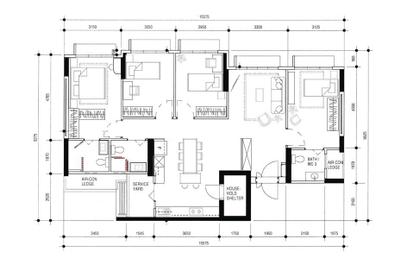 Bidadari Park Drive, Fifth Avenue Interior, Modern, Contemporary, HDB, 3 Gen Flat Floorplan, Space Planning, Final Floorplan
