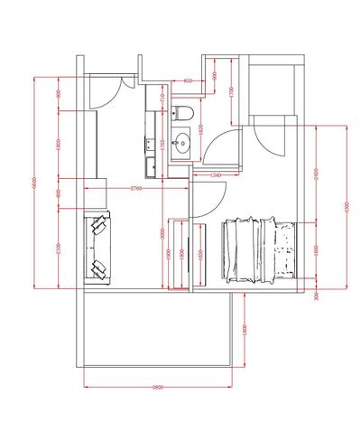 Urban Residences, ECasa Studio, Contemporary, Condo, 1 Bedder Condo Floorplan, Space Planning, Final Floorplan