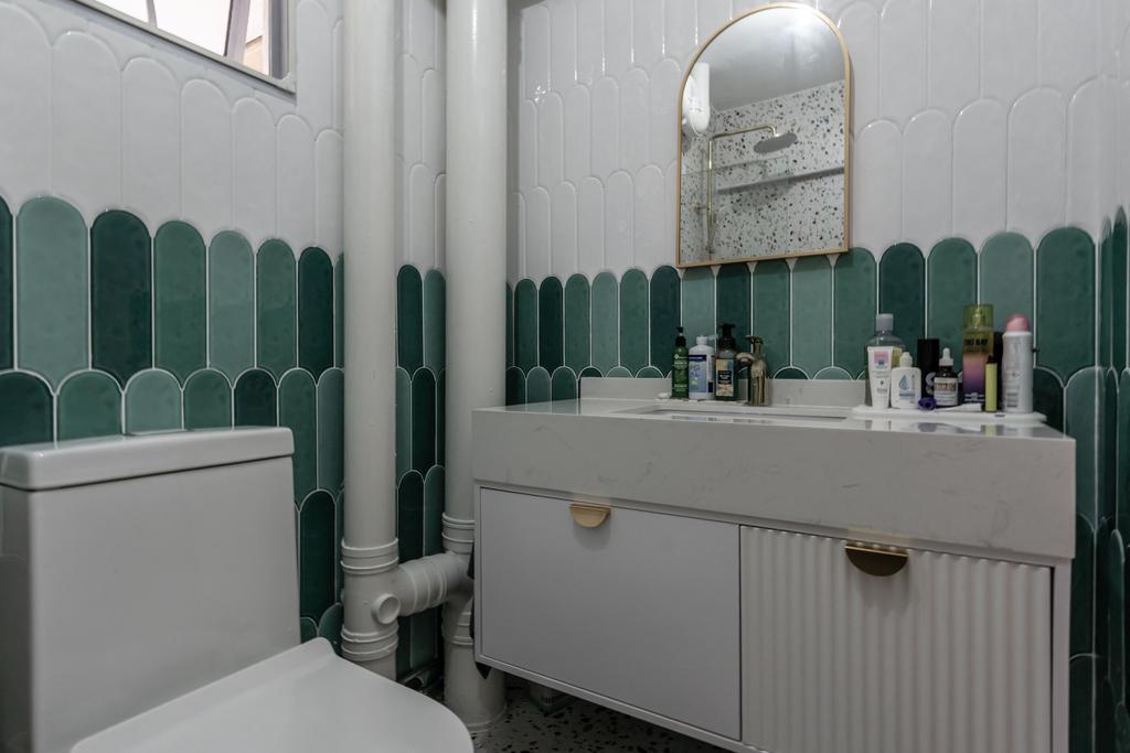 Transitional, HDB, Bathroom, Serangoon North Avenue 3, Interior Designer, Brick & Decor, Scandinavian