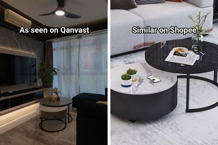 Shopee Home Round Marble Nesting Coffee Table on Qanvast