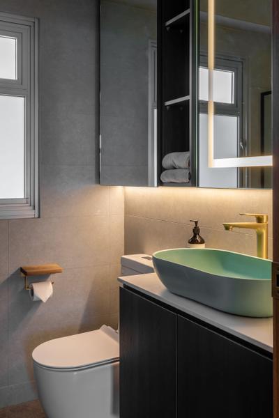 Yishun Street 44, Yang's Inspiration Design, Contemporary, Scandinavian, Bathroom, HDB, Vanity, Bathroom Cabinets