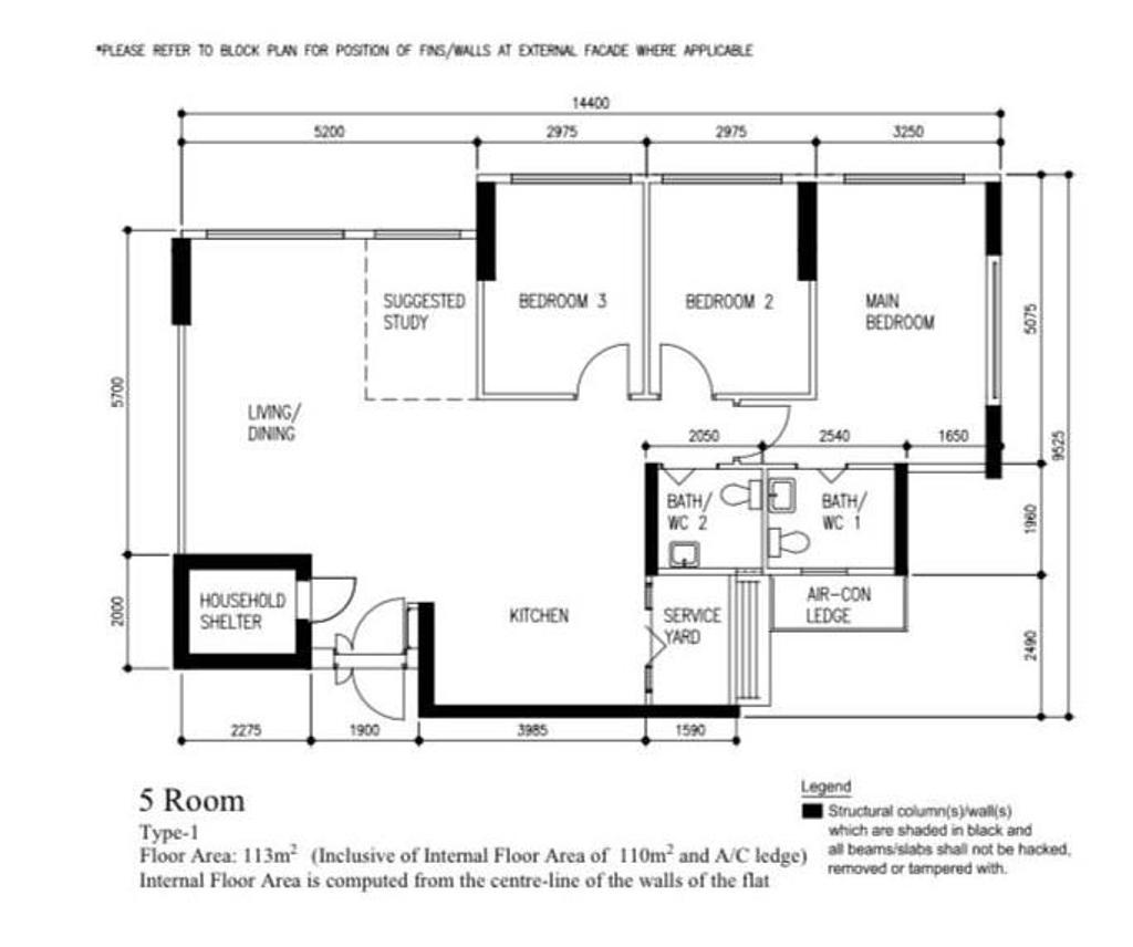 Contemporary, HDB, Yishun Street 44, Interior Designer, Yang's Inspiration Design, Scandinavian, 5 Room Hdb Floorplan, 5 Room Type 1, Original Floorplan