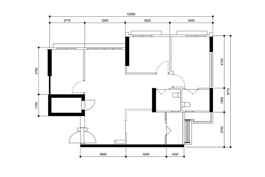 Northshore Drive, The Local INN.terior 新家室, Minimalist, HDB, 3 Room Hdb Floorplan, Original Floorplan