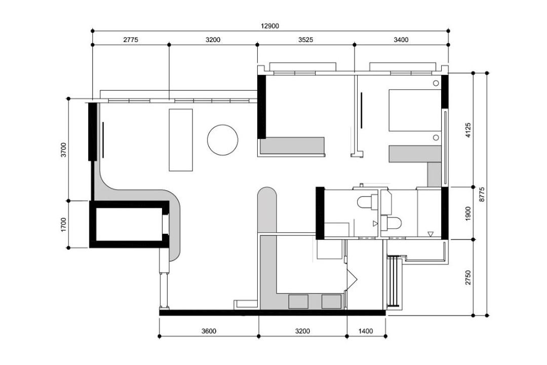 Northshore Drive, The Local INN.terior 新家室, Minimalist, HDB, 3 Room Hdb Floorplan, Space Planning, Final Floorplan
