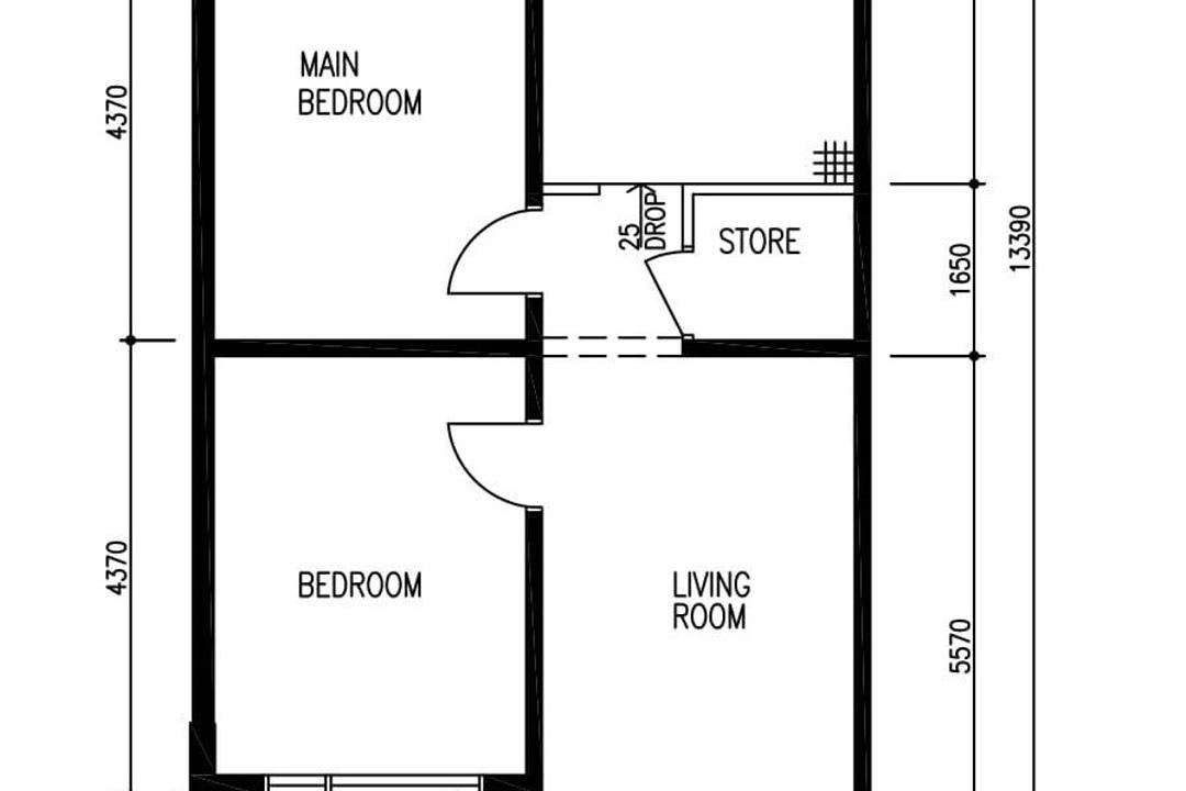 Gangsa Road, WHST Design, Retro, HDB, 3 Room Model A Corridor, 3 Room Hdb Floorplan, Original Floorplan