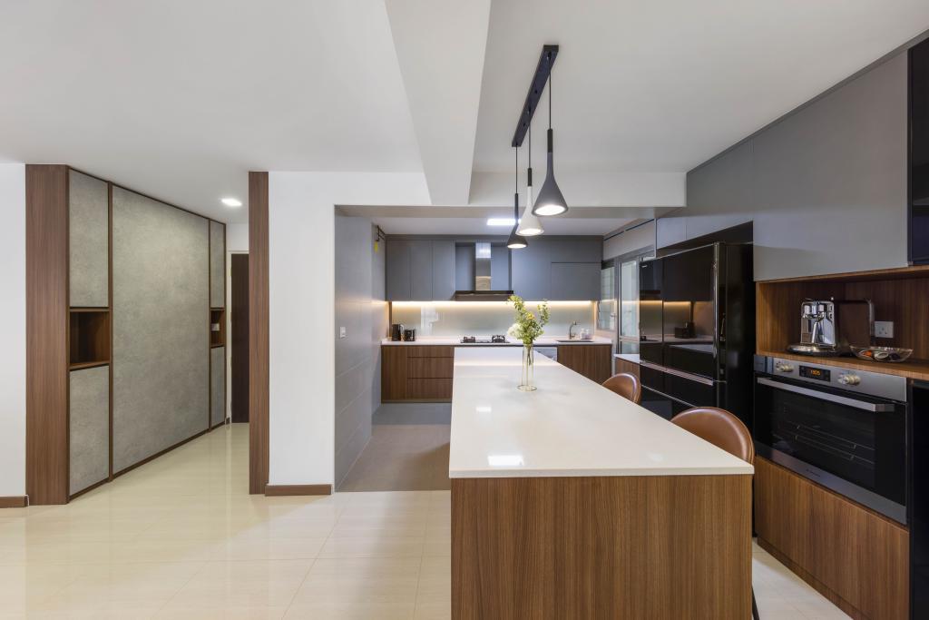 Contemporary, HDB, Kitchen, Canberra Walk, Interior Designer, E&S