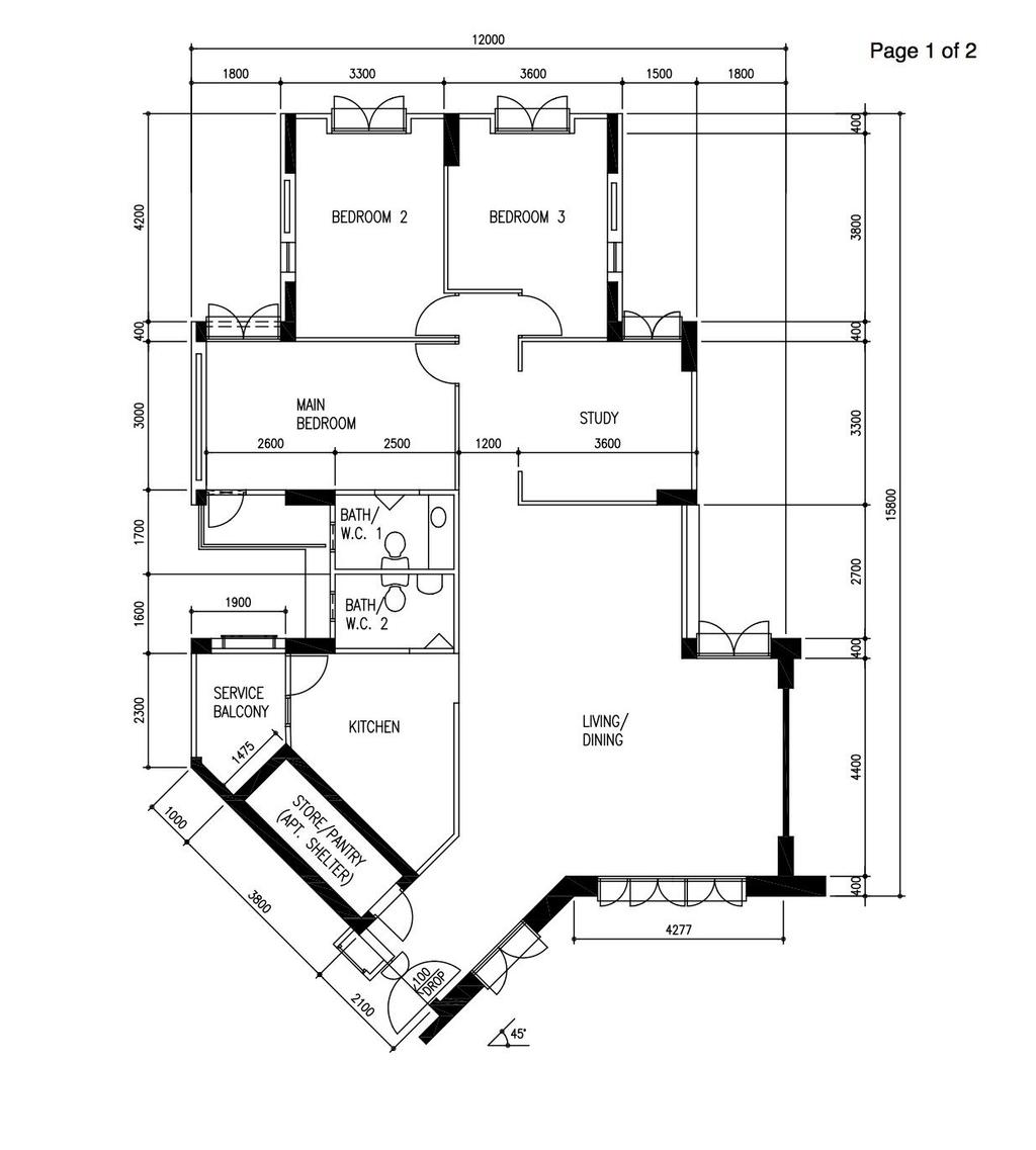 Minimalist, HDB, Rivervale Street, Interior Designer, LOME Interior, Scandinavian, Executive Apartment, Original Floorplan