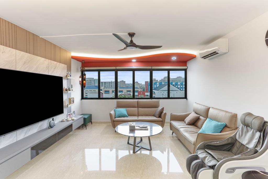 Contemporary, HDB, Living Room, Hougang Street 52, Interior Designer, Omni Design