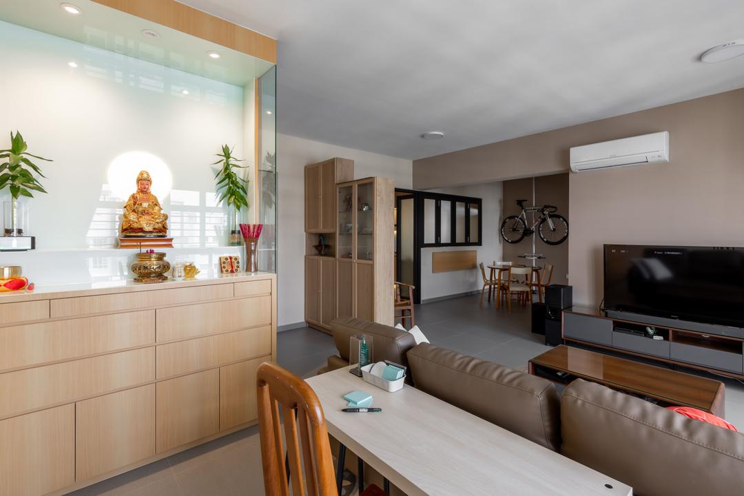 Sumang Lane, Interior Times, Contemporary, Living Room, HDB, Altar