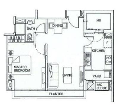 Scenic Heights, MET Interior, Modern, Contemporary, Condo, 1 Bedder Condo Floorplan, Original Floorplan