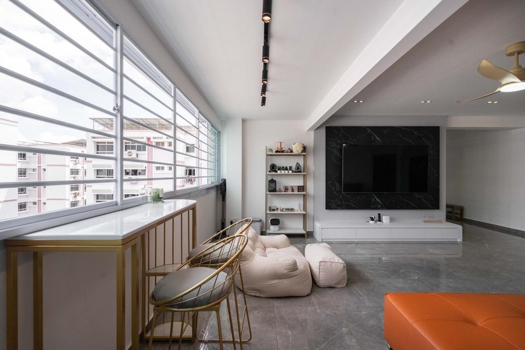 Contemporary, HDB, Living Room, Pasir Ris, Interior Designer, Dots 'N' Tots