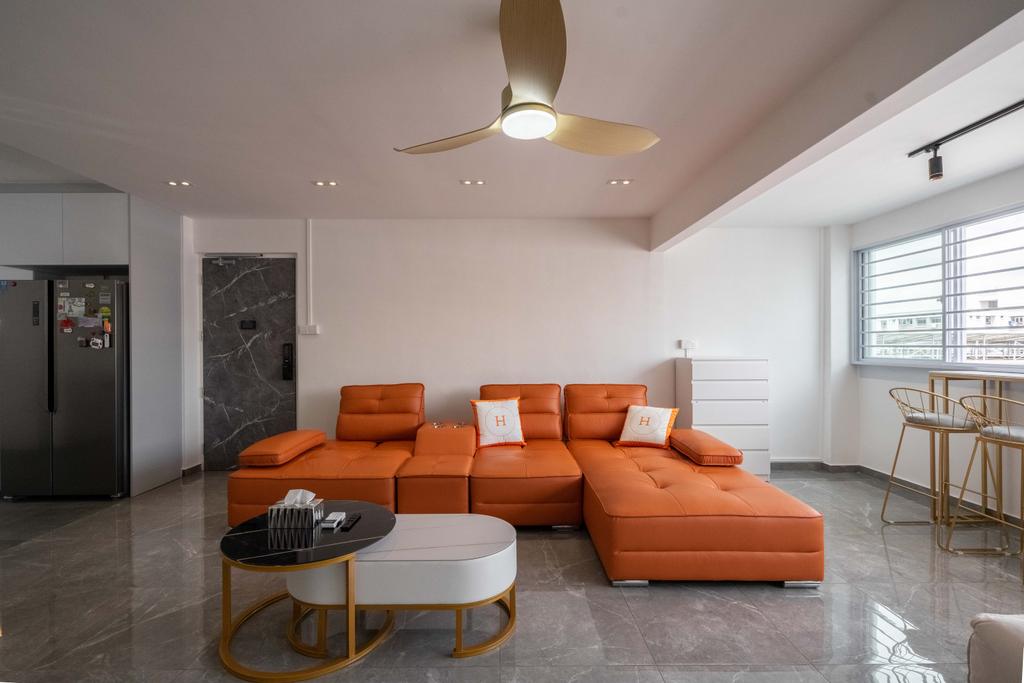Contemporary, HDB, Living Room, Pasir Ris, Interior Designer, Dots 'N' Tots