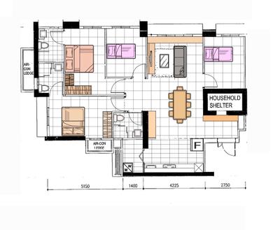 Senja Close, FlipStone Interior Design, Modern, Scandinavian, HDB, 3 Gen Flat Floorplan, Space Planning, Final Floorplan