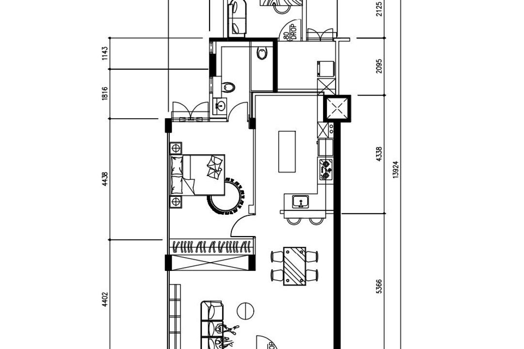 Everton, The Local INN.terior 新家室, Eclectic, HDB, 3 Room Improved Corridor, Final Floorplan, Space Planning, 3 Room Hdb Floorplan