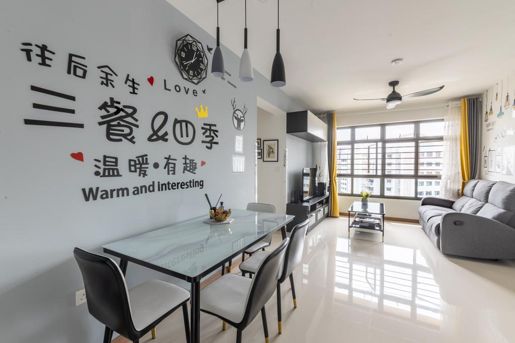 Contemporary, HDB, Dining Room, Valley Spring @ Yishun, Interior Designer, Livspace