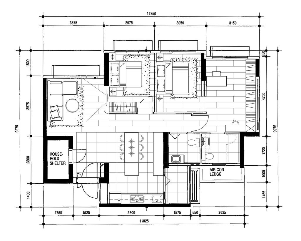Scandinavian, HDB, Bidadari, Interior Designer, The Local INN.terior 新家室, Space Planning, Final Floorplan, 4 Room Hdb Floorplan