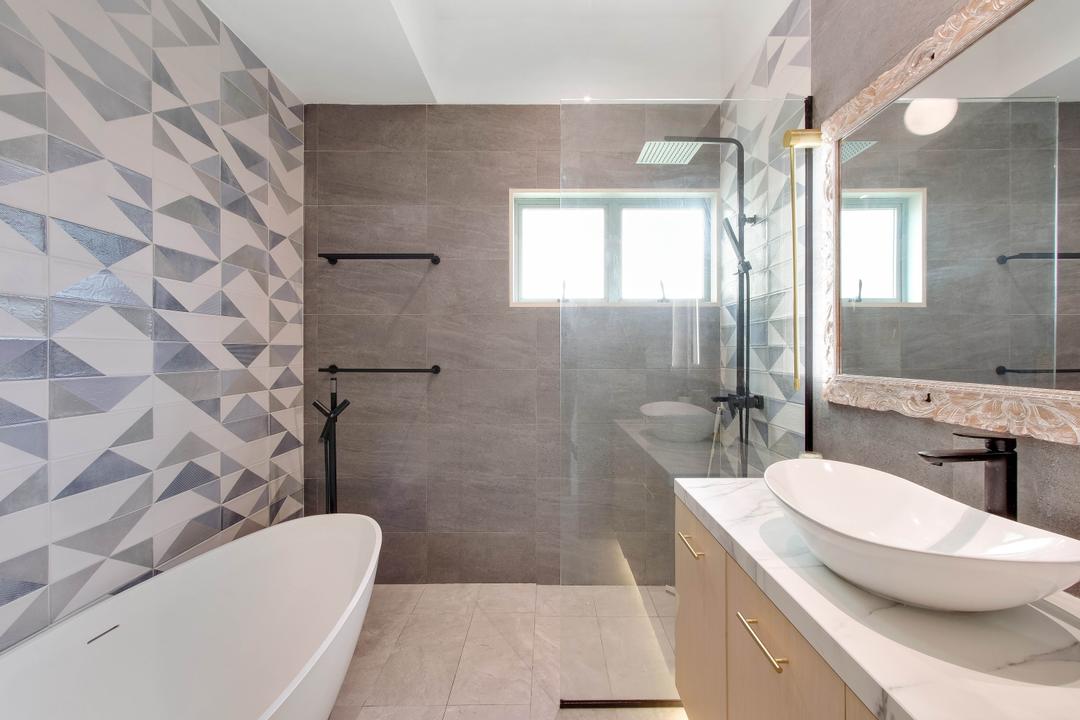Faber Crest, PHD Posh Home Design, Contemporary, Bathroom, Condo, Modern, Industrial, Bath Tub, Bathtub